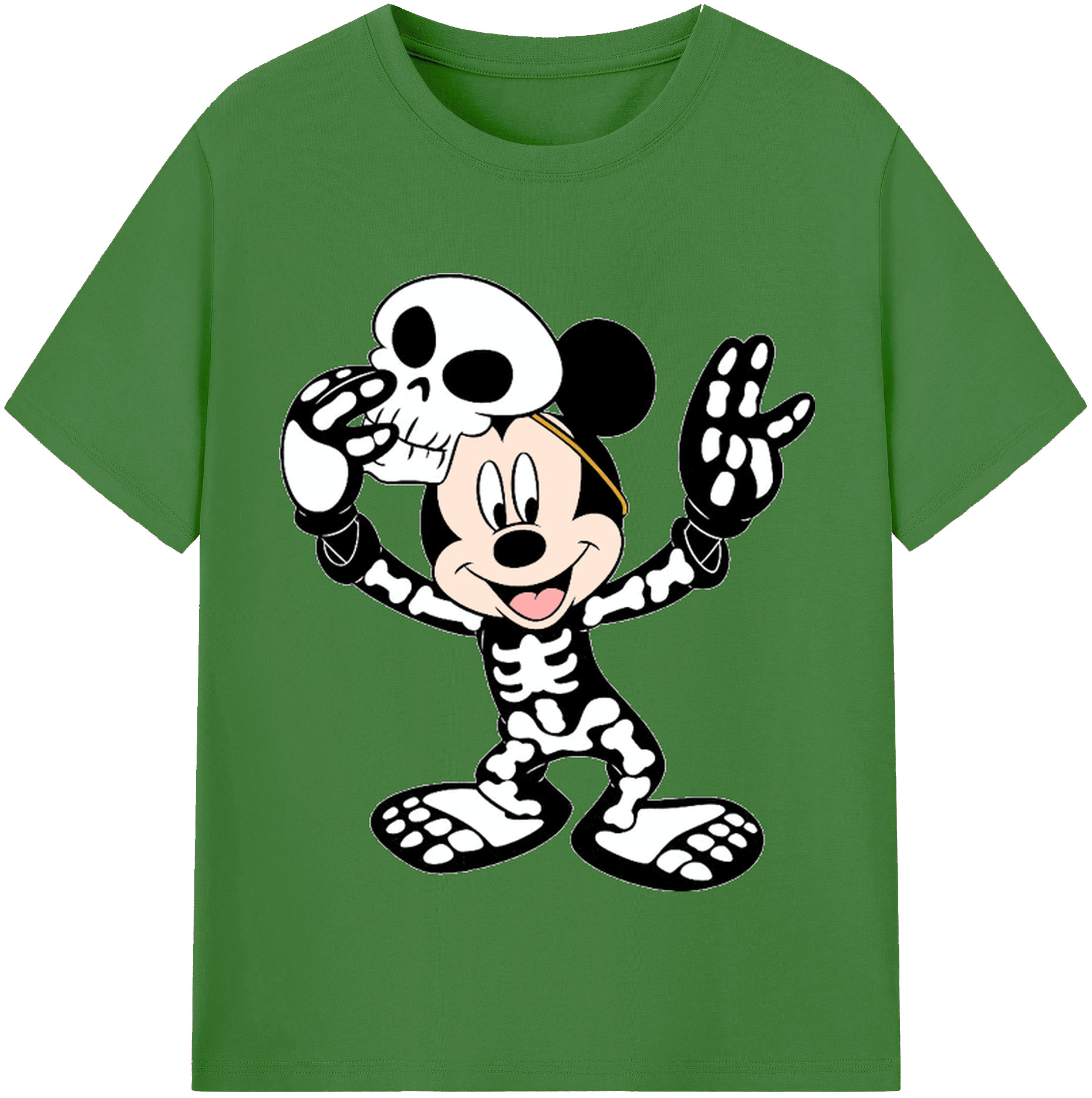 （画像用） ミッキーマウス Mickey Mouse レディースカジュアルプリントTシャツ（綿100％）